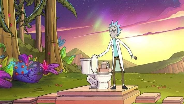 Rick's Psychology. Rick & his toilet.