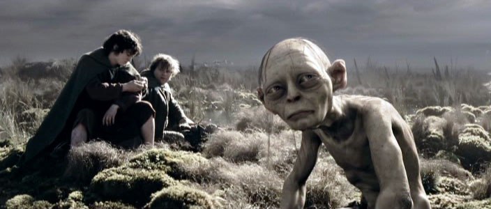 Frodo, Sam, and Gollum. Lord Of The Rings: The Two Towers
